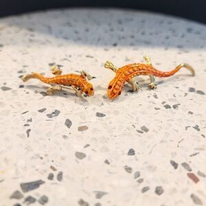 Pair Of Gecko Brooches 